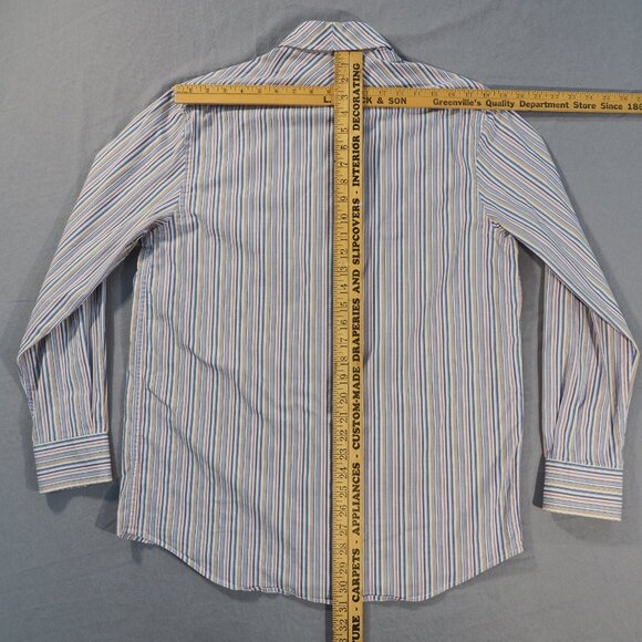 Cinch Shirt Mens Medium Blue Pink Stripe Pearl Snap Western Cowboy Rancher Rodeo - Picture 5 of 9